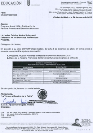 Plan de trabajo 2024 sobre derechos humanos