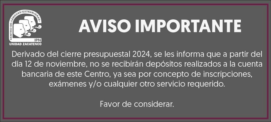 Aviso Importante