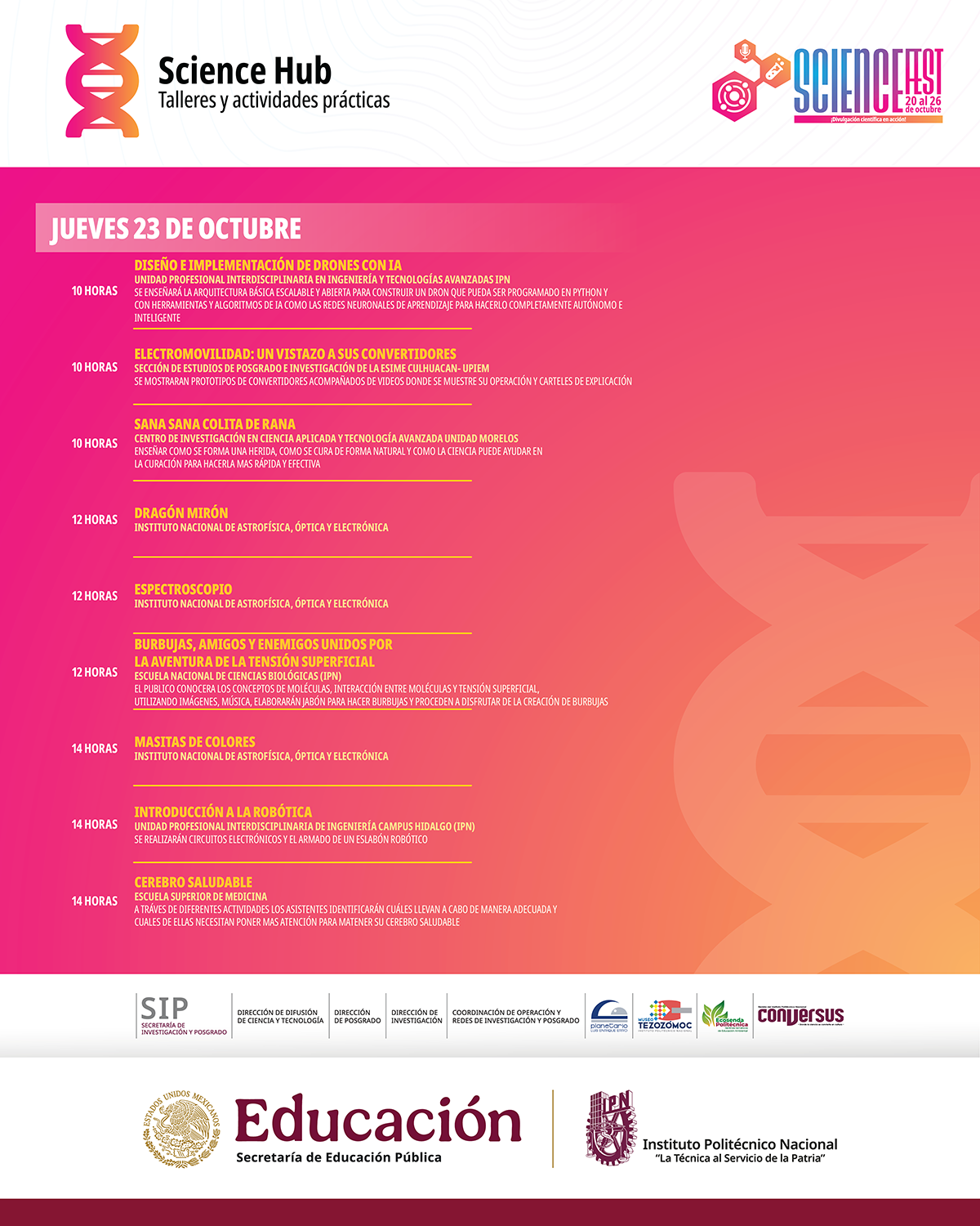 programa 23 de octubre