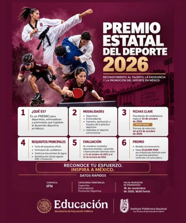 Convocatoria Premio Estatal del Deporte 2026  
