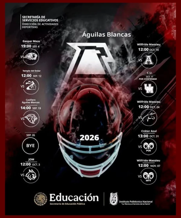 Calendario Liga Mayor Águilas Blancos