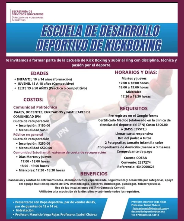 Escuela de desarrollo depeortivo de Kickboxing