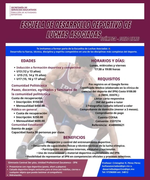 Escuela de desarrollo deportivo de Luchas Asociadas