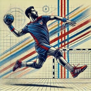 Ilustración sobre la disciplina de Handball