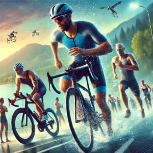 Ilustración sobre la disciplina de Triatlón