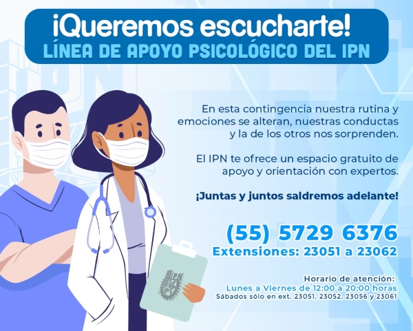 Cuida IPN salud emocional de la comunidad politécnica ante confinamiento por COVID-19