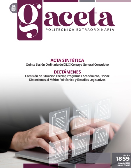 Extraordinaria: ACTA SINTÉTICA Quinta Sesión Ordinaria del XLIII Consejo General Consultivo DICTÁMENES Comisión de Situación Escolar, Programas Académicos, Honor, Distinciones al Mérito Politécnico y Estudios Legislativos