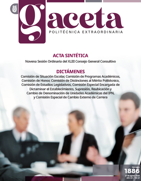 Extraordinaria: ACTA SINTÉTICA Novena Sesión Ordinaria del XLIII Consejo General Consultivo DICTÁMENES Comisión de Situación Escolar, Comisión de Programas Académicos, Comisión de Honor, Comisión de Distinciones al Mérito Politécnico, Comisión de Estudios Legislativos, Comisión Especial Encargada de Dictaminar el Establecimiento, Supresión, Reubicación y Cambio de Denominación de Unidades Académicas del IPN, y Comisión Especial de Cambio Externo de Carrera