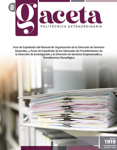Extraordinaria: Acta de Expedición del Manual de Organización de la Dirección de Servicios Generales, y Actas de Expedición de los Manuales de Procedimientos de la Dirección de Investigación y la Dirección de Servicios Empresariales y Transferencia Tecnológica