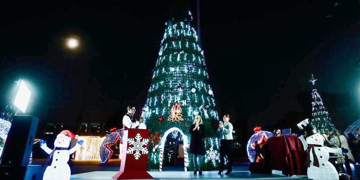 Encienden árbol de Navidad en Zacatenco