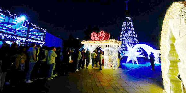 Encienden árbol de Navidad en Zacatenco